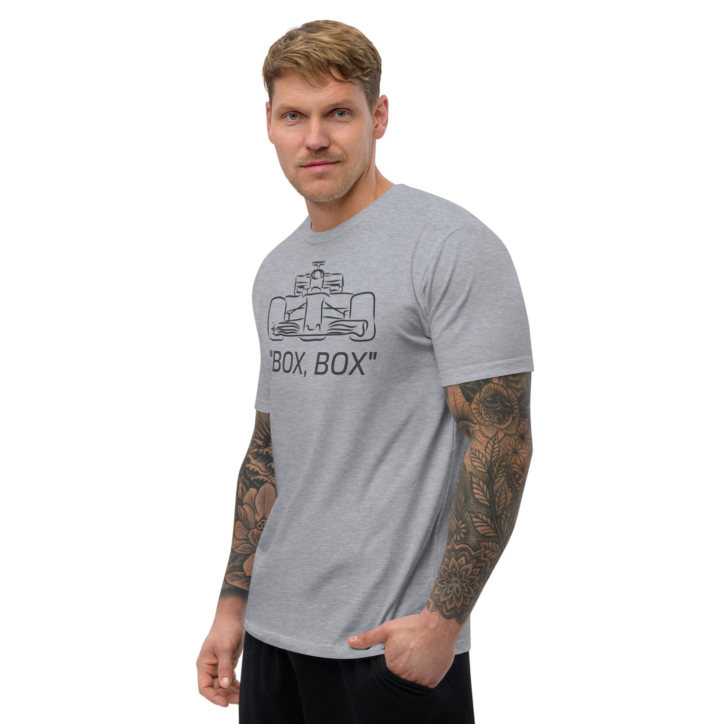 Form-fitting Front Box Box Short Sleeve T-shirt