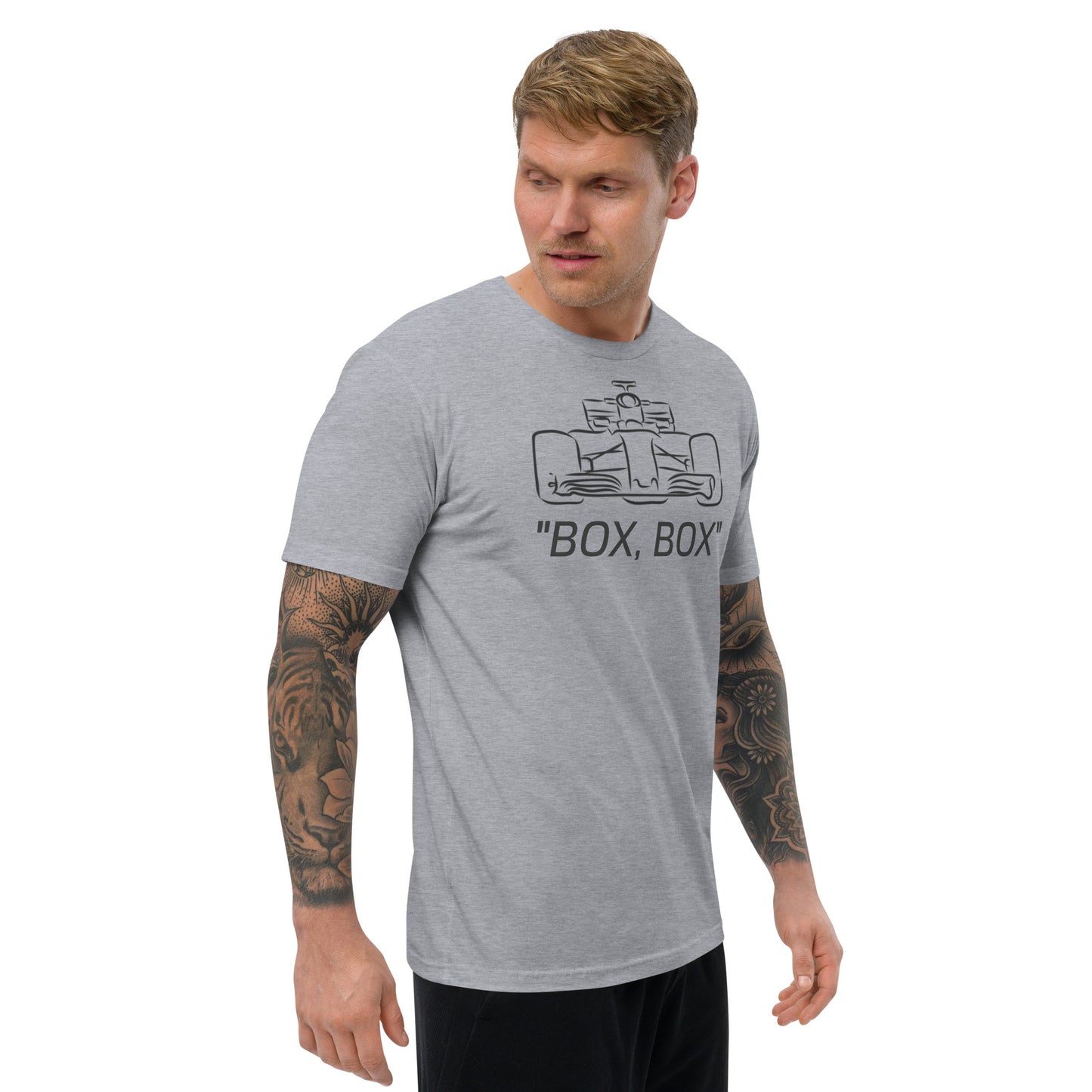 Form-fitting Front Box Box Short Sleeve T-shirt