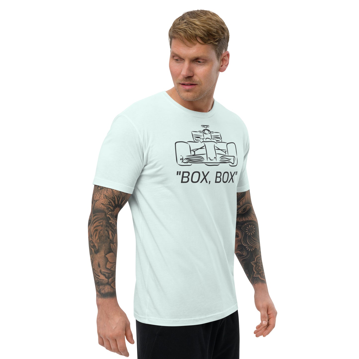 Form-fitting Front Box Box Short Sleeve T-shirt