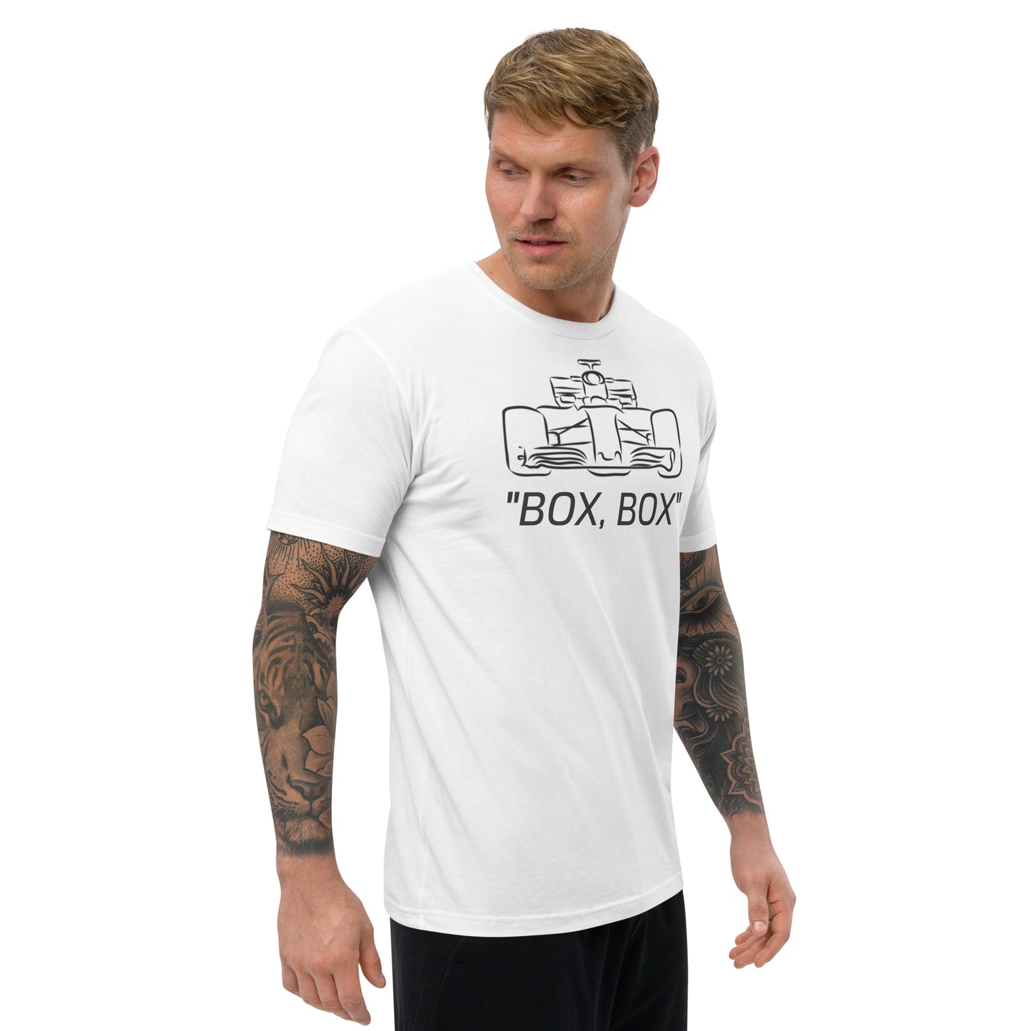 Form-fitting Front Box Box Short Sleeve T-shirt