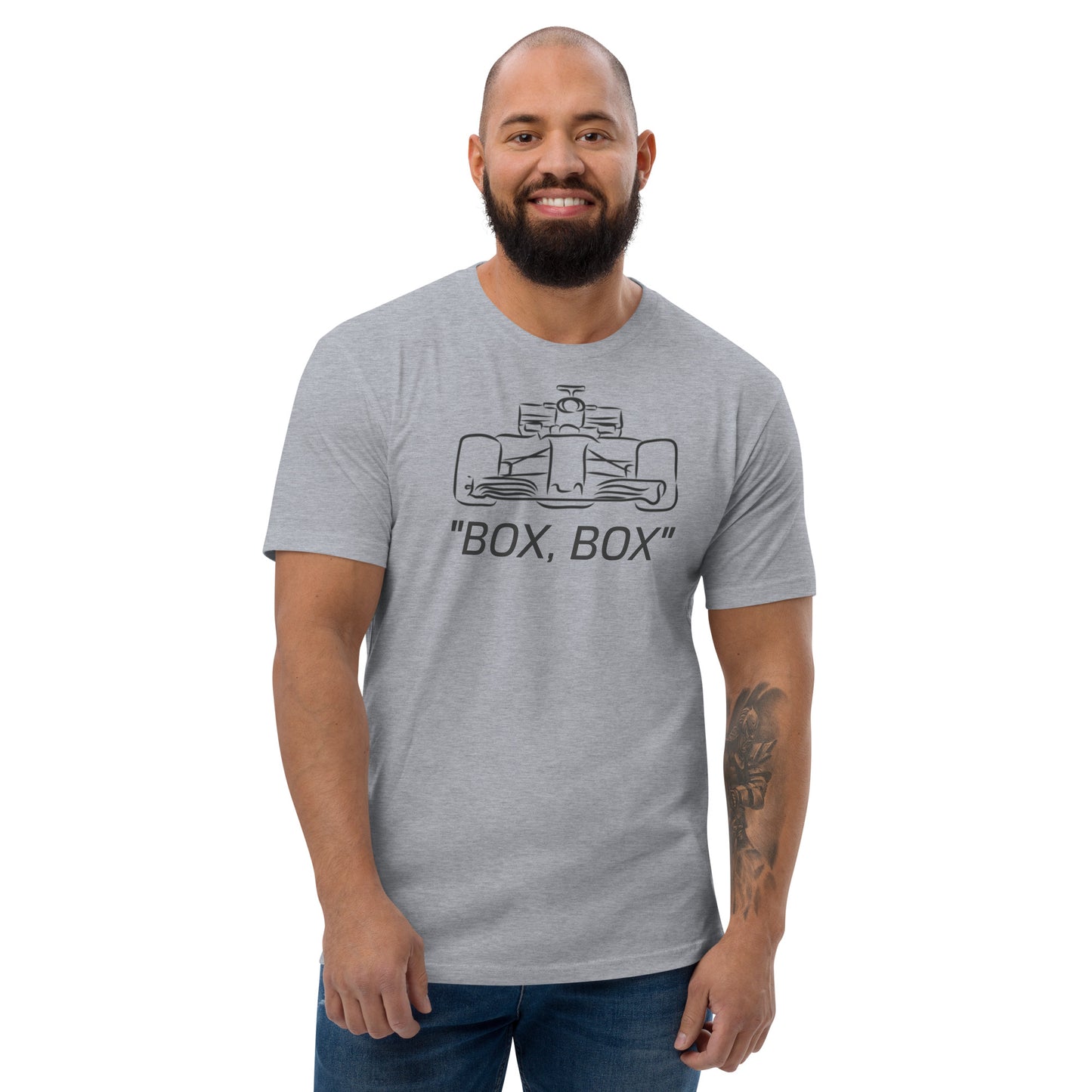 Form-fitting Front Box Box Short Sleeve T-shirt