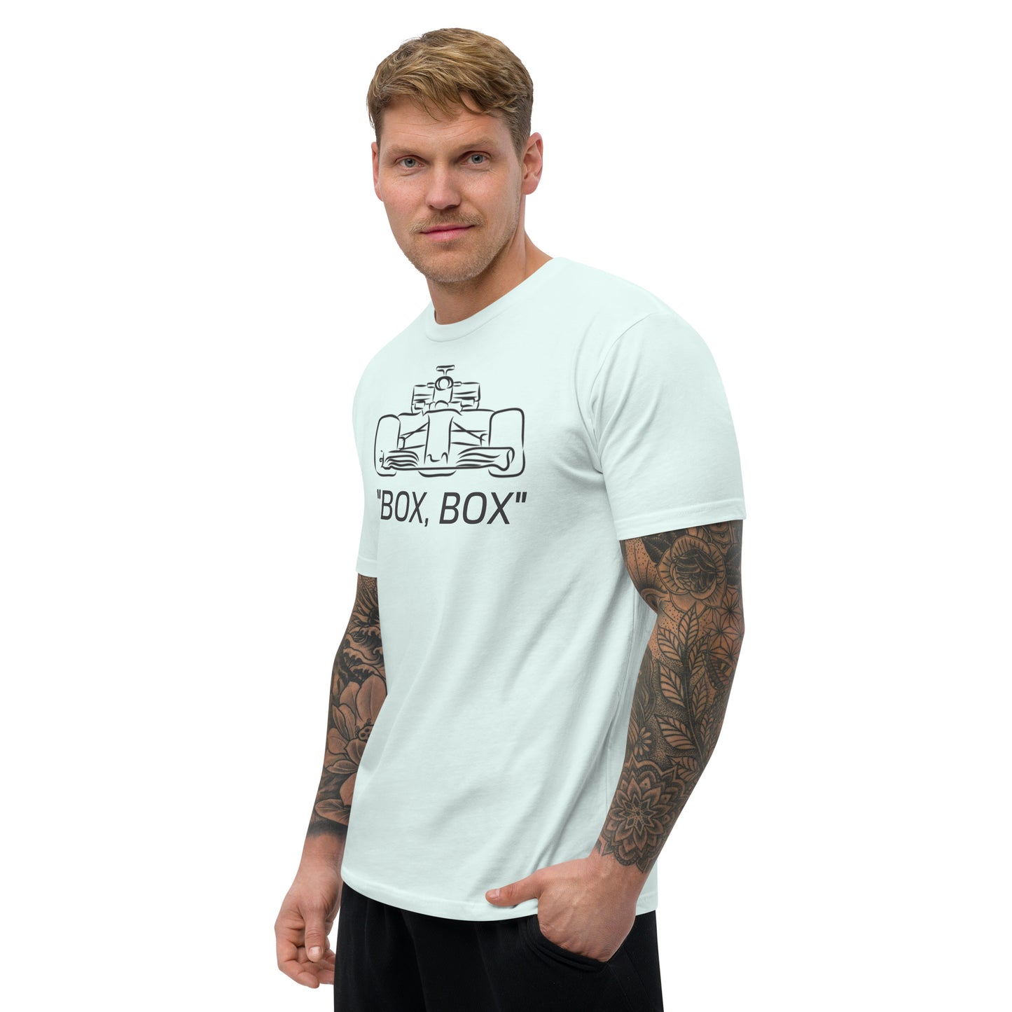 Form-fitting Front Box Box Short Sleeve T-shirt
